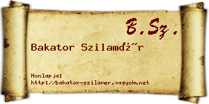 Bakator Szilamér névjegykártya
